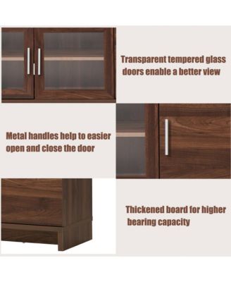 TV Stand Media Entertainment Center for TV's up to 70'' w/ Storage Cabinet Walnut