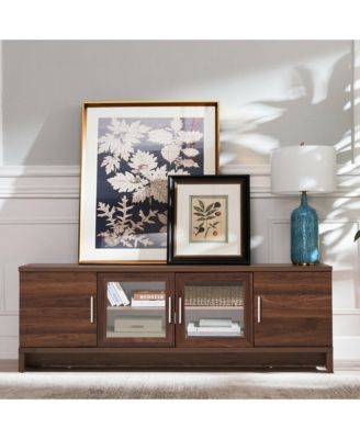 TV Stand Media Entertainment Center for TV's up to 70'' w/ Storage Cabinet Walnut