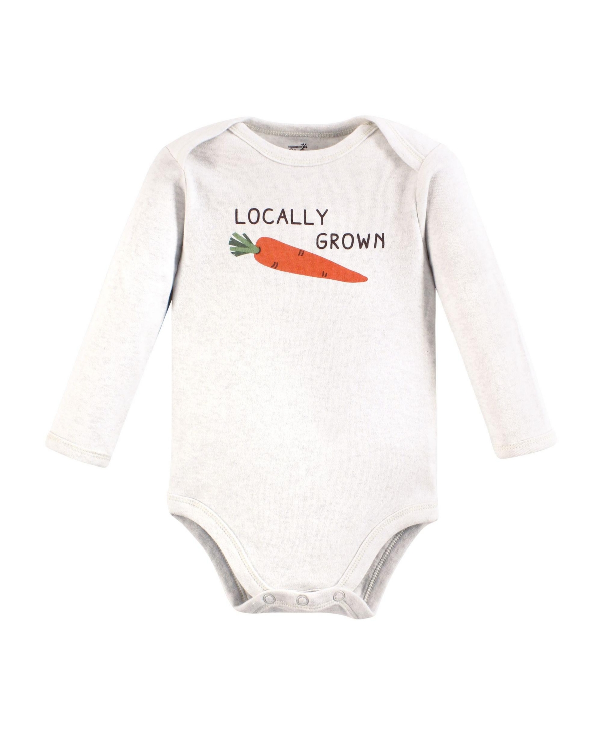 Touched by Nature Baby Boys Organic Cotton Long-Sleeve Bodysuits, Months - Happy veggies