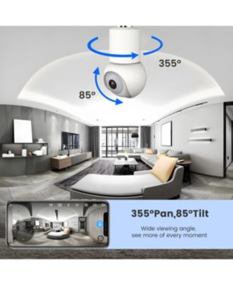 Smart Wi-Fi 2K/4MP PTZ Light Bulb Security Camera
