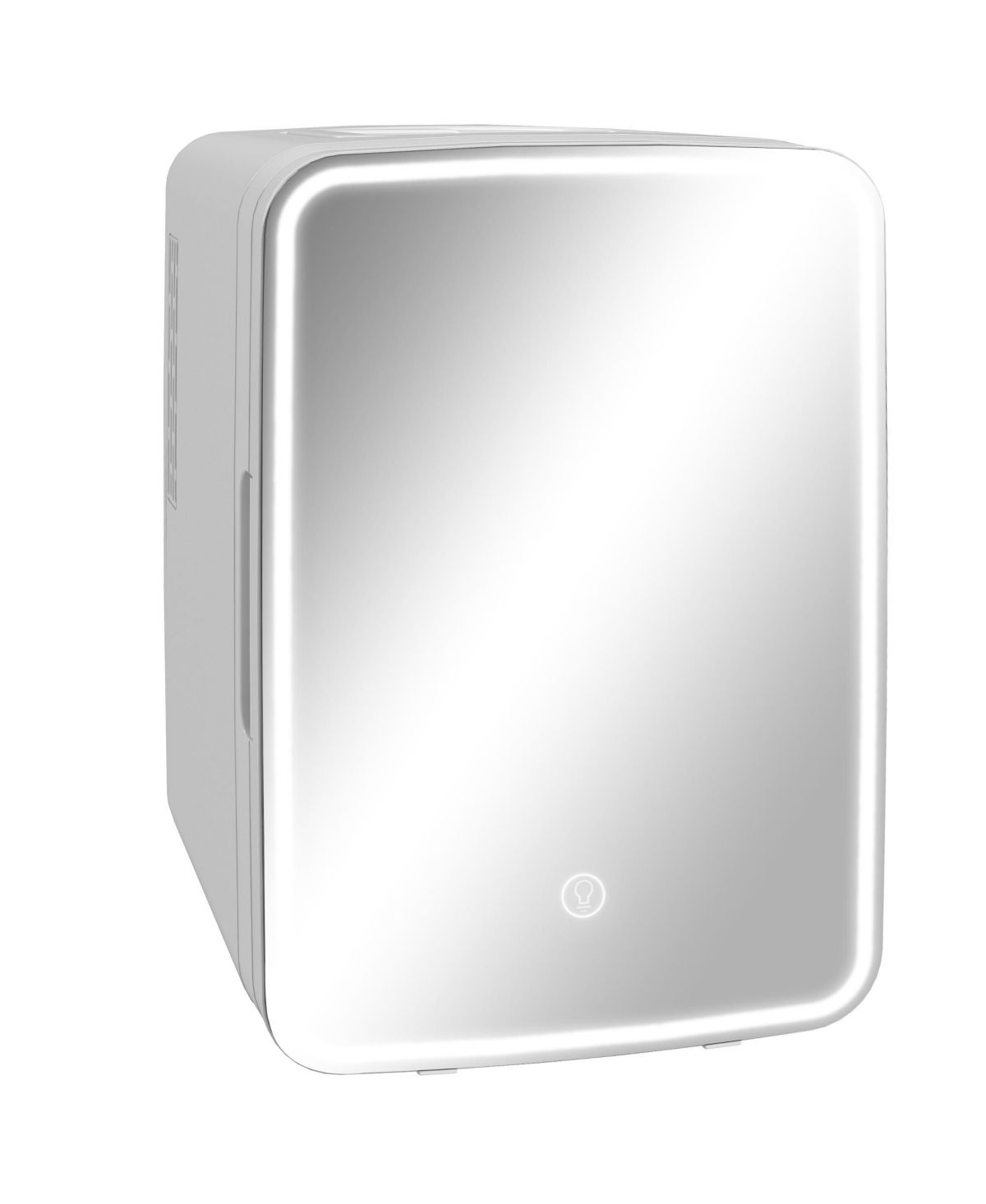Mini Fridge with Led Mirror Cooler and Warmer Ac/Dc Powe Skincare Fridge - White