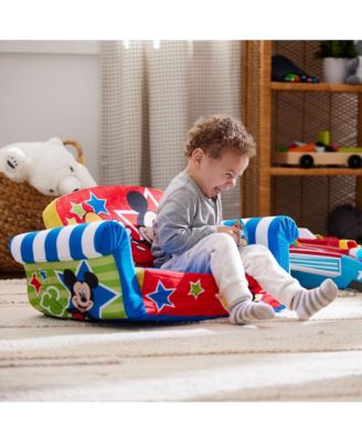 Kids 2-in-1 Flip Open Foam Compress Sofa Bed, Mickey Mouse