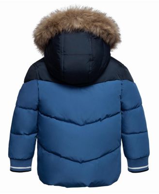 Toddler Boys Fleece Lined Puffer Jacket Coat 2T-5T