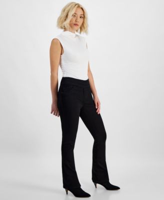 Petite "Ab"solution Pull-On High-Rise Itty Bitty Bootcut Jeans