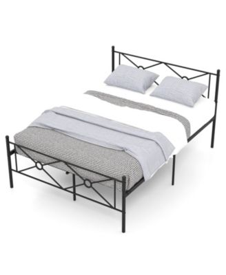 Full/Queen Size Metal Platform Bed Frame with Headboard and Footboard