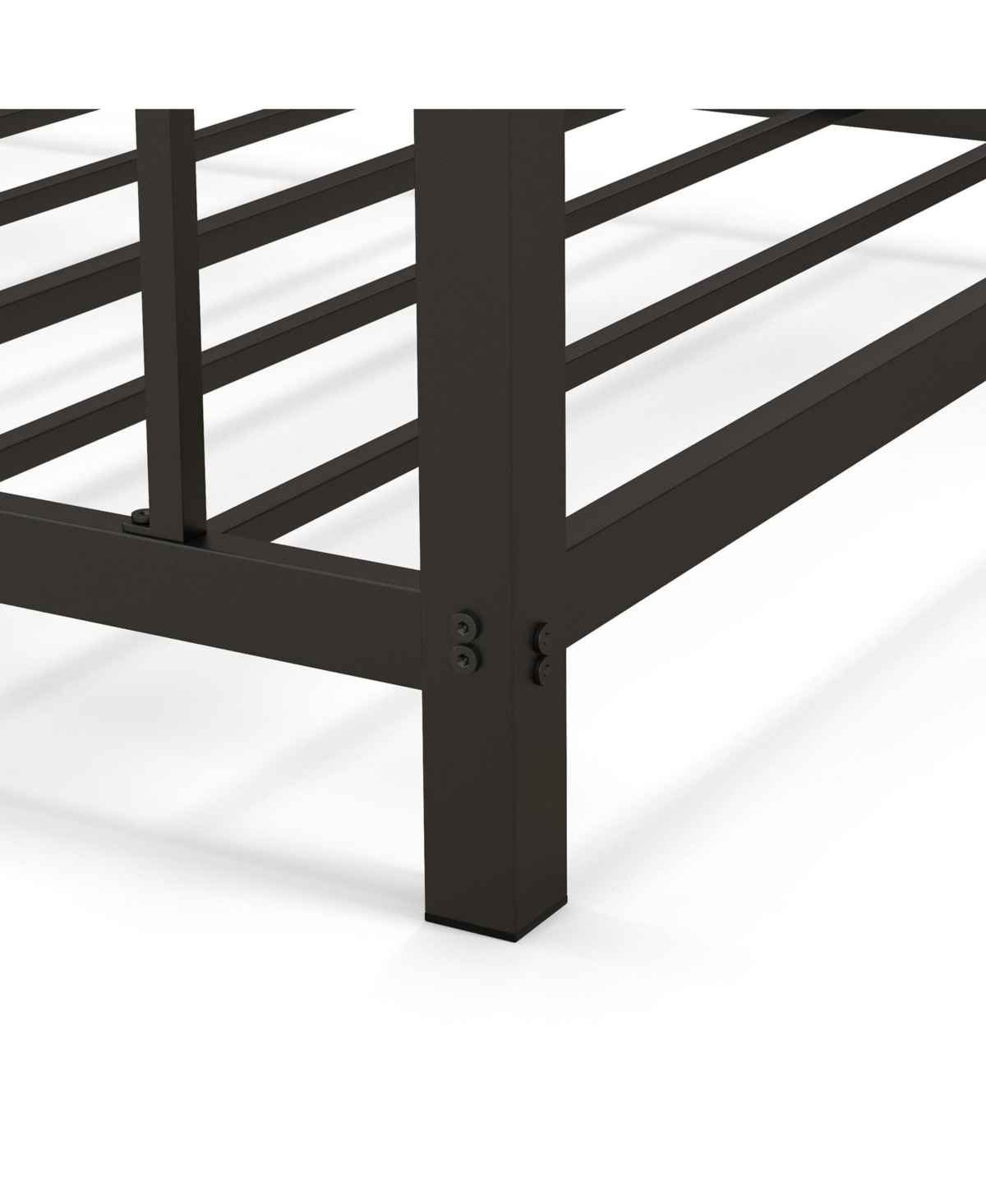 Sugift Low Profile Twin Over Twin Metal Bunk Bed with Full-length Guardrails