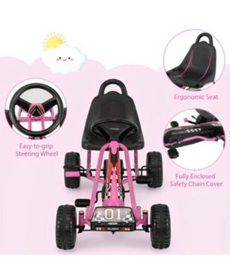 4 Wheel Pedal Powered Ride On Car with Adjustable Seat