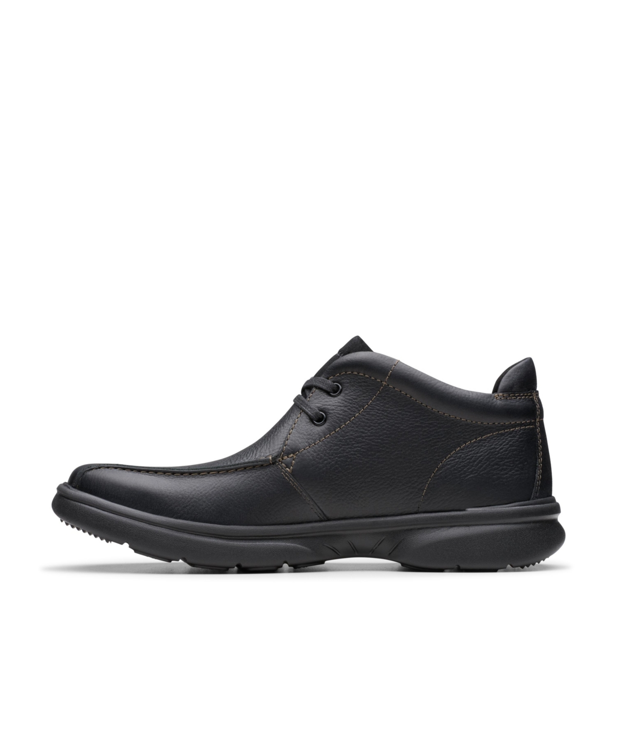 Clarks Bradley Up Leather Boot In Dark Brown Leather
