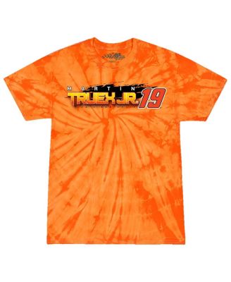 Big Boys and Girls Orange Martin Truex Jr Bass Pro Shops Car Tie-Dye T-Shirt