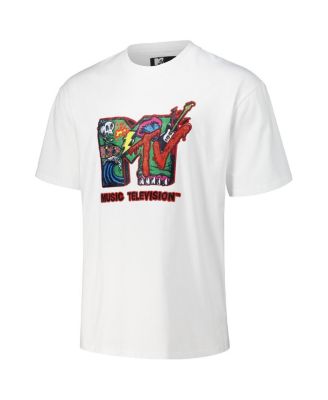Men's White MTV Drip Loose Fit T-Shirt