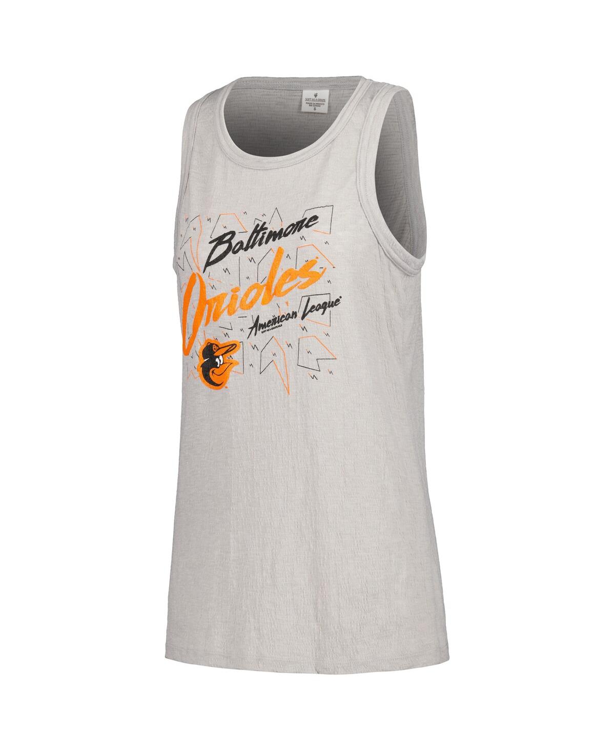 Soft As A Grape Women'sBaltimore Orioles Gauze High Neck Tank Top - Gray