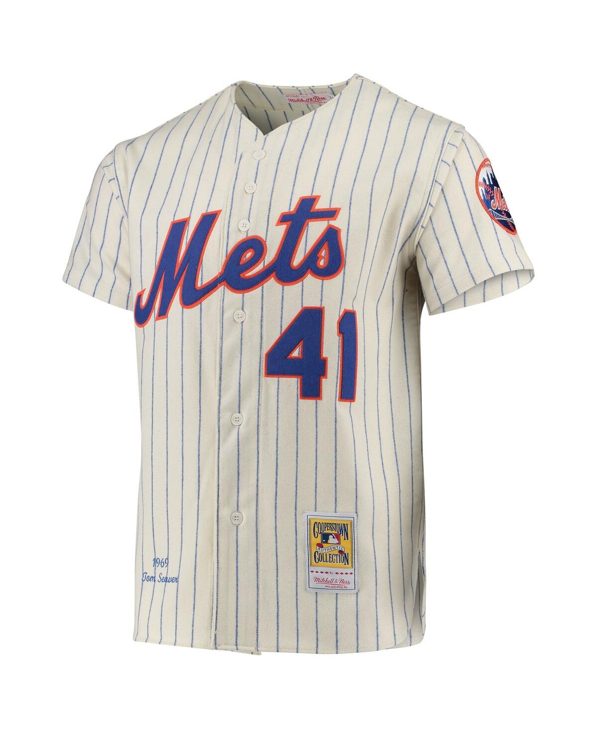 Mitchell & Ness Men's Tom SeaverNew York Mets 1969 Cooperstown Collection Authentic Jersey - Cream