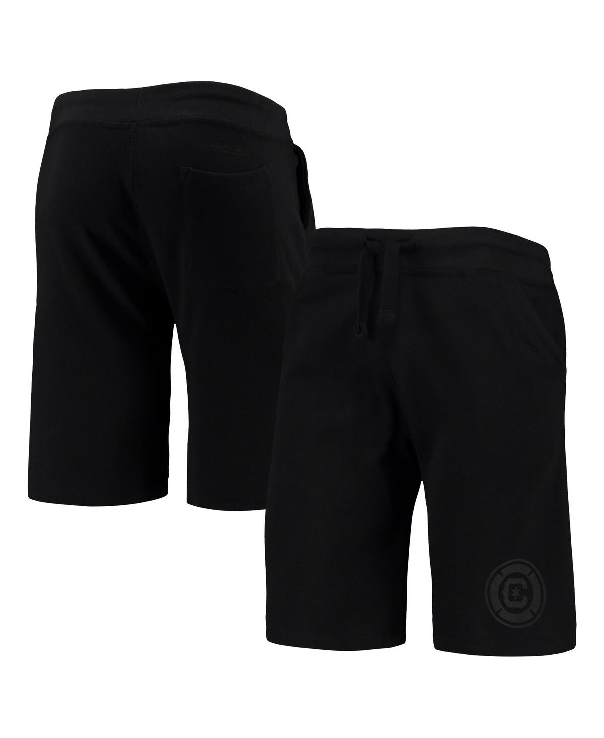 Mitchell & Ness Men's Chicago Fire All Black Fleece Shorts In Black