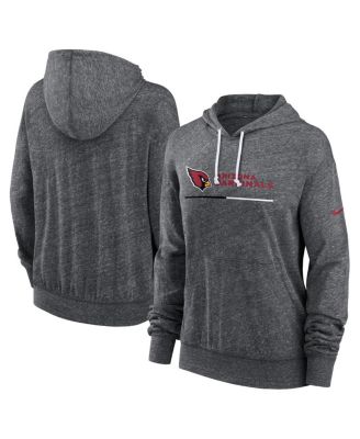 Women's Heather Charcoal Arizona Cardinals Team Spirit Gym vintage-like Lightweight Hooded Top