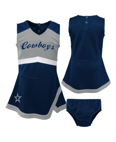 Платья Outerstuff Navy Dallas Cowboys Two-Piece Cheer Captain Jumper Dress with Bloomers Set для девочек