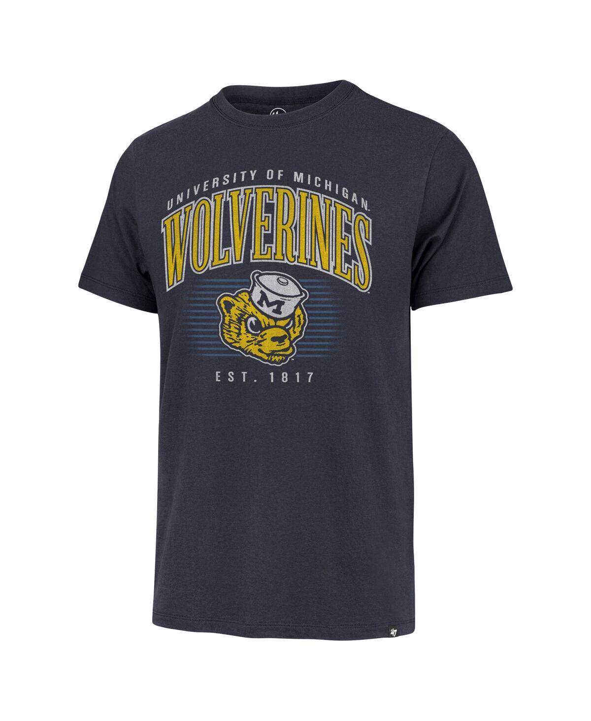'47 Brand Men'sMichigan Wolverines Double Header Franklin T-Shirt - Navy