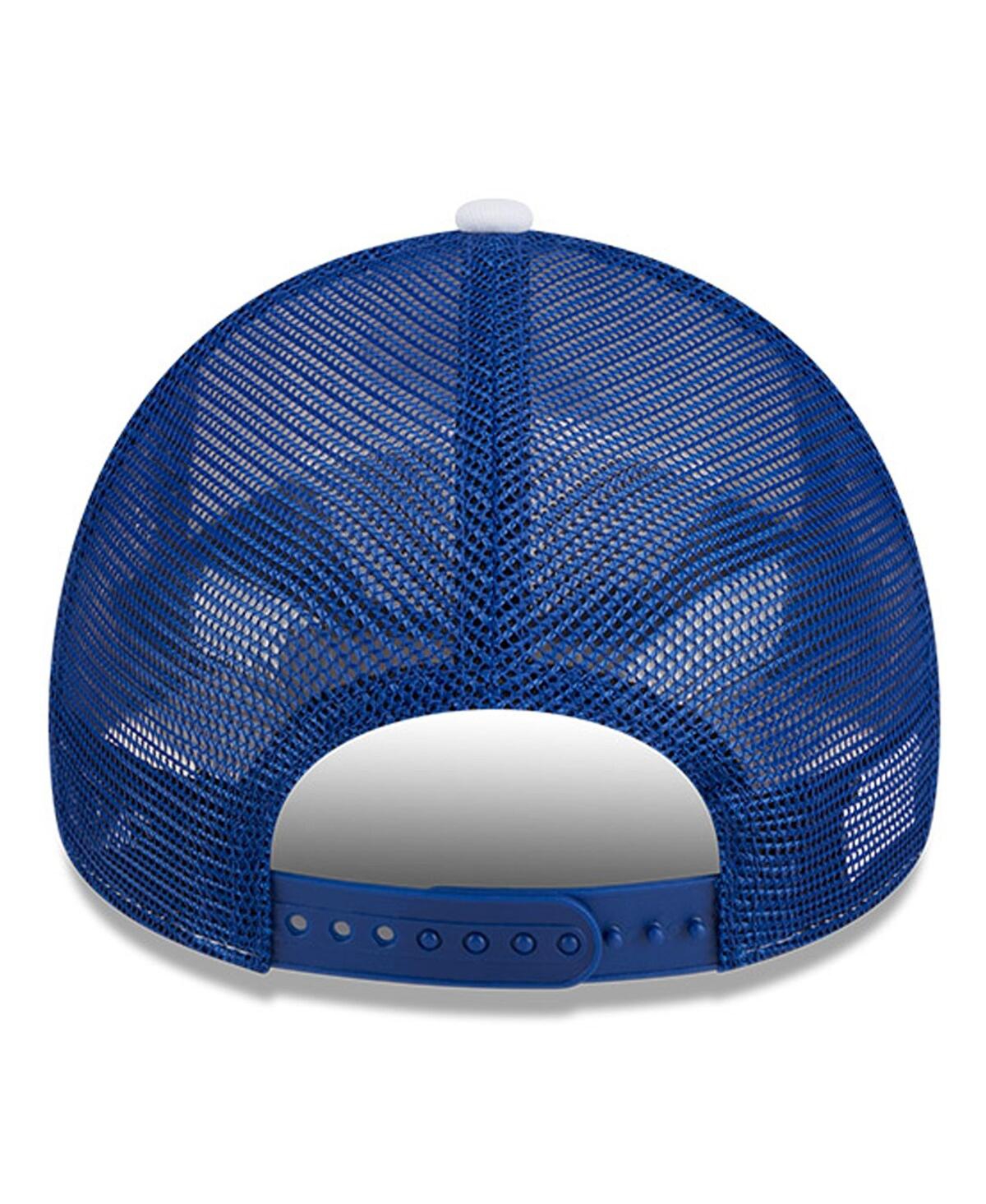 New Era Men'sRoyal Kansas Jayhawks Court Sport Foam A-Frame 9FORTY Adjustable Trucker Hat - White, Royal