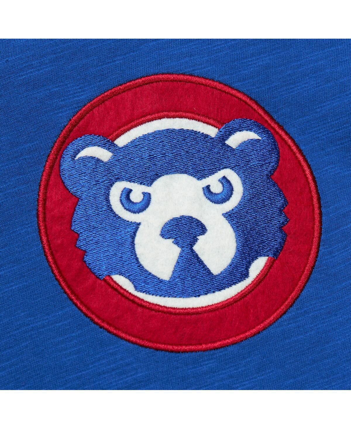 Mitchell & Ness Men's Royal Chicago Cubs Cooperstown Collection Legendary Raglan Slub Henley Three-quarter Sleeve T- In Royal