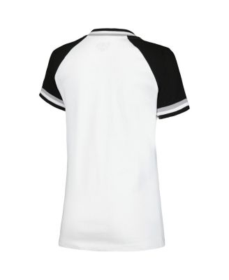 Women's White Chicago White Sox Jersey Double Binding Raglan V-Neck T-Shirt