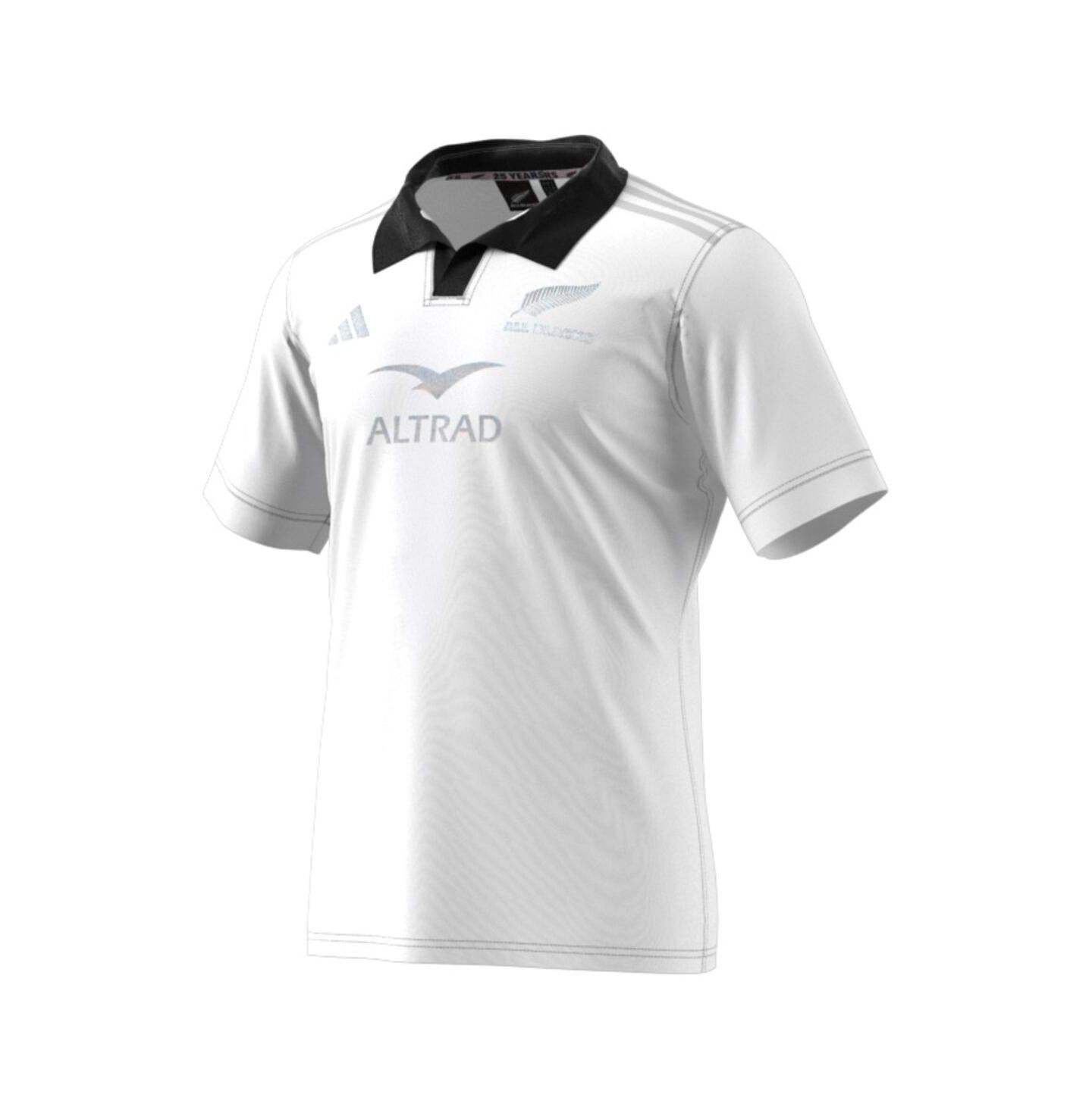 Мужской топ adidas White New Zealand Rugby 2024/25 Away Replica Jersey — фото 3