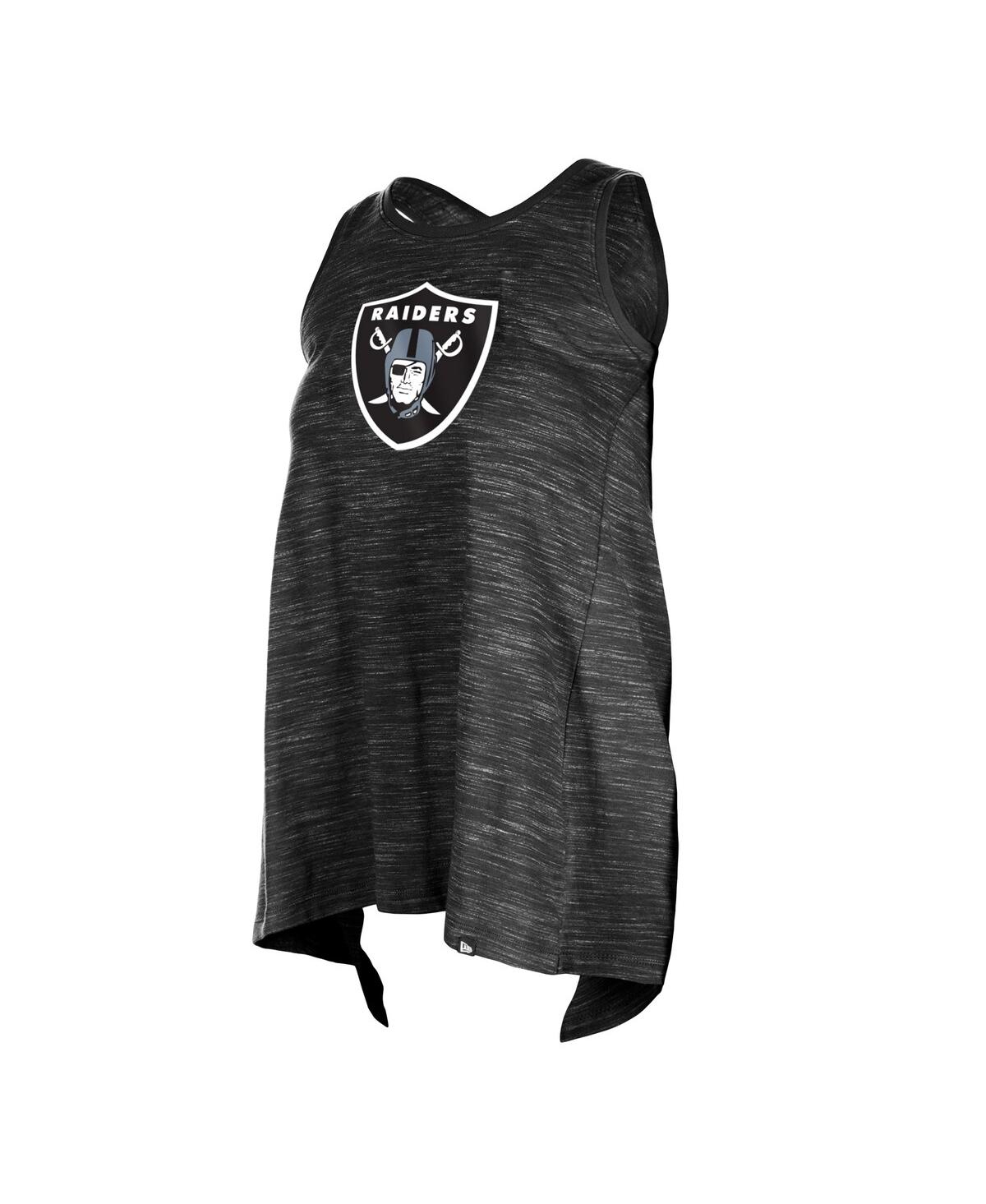 NEW ERA WOMEN'S BLACK LAS VEGAS RAIDERS PLUS SIZE SPACE DYE ACTIVE TANK TOP 
