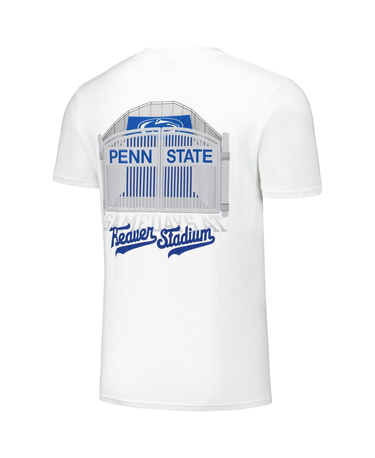 Image One Men's And Women's White Penn State Nittany Lions Hyper Local Stadium Gates Helmet T-shirt In White