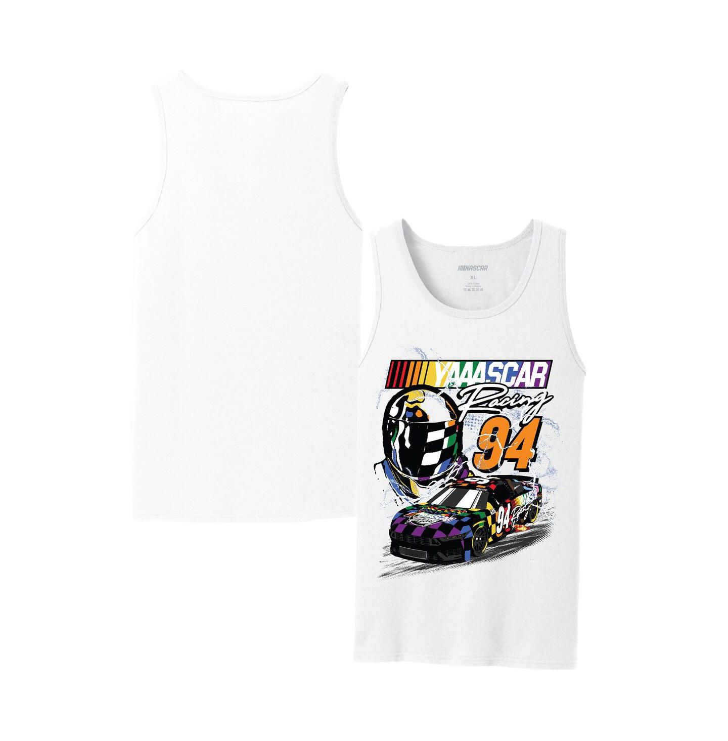 Мужской топ Checkered Flag Sports White NASCAR Yaaascar Pride — фото 1