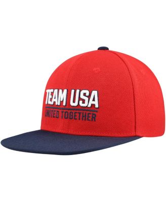 Big Boys and Girls Red Team USA United Flatbrim Snapback Hat