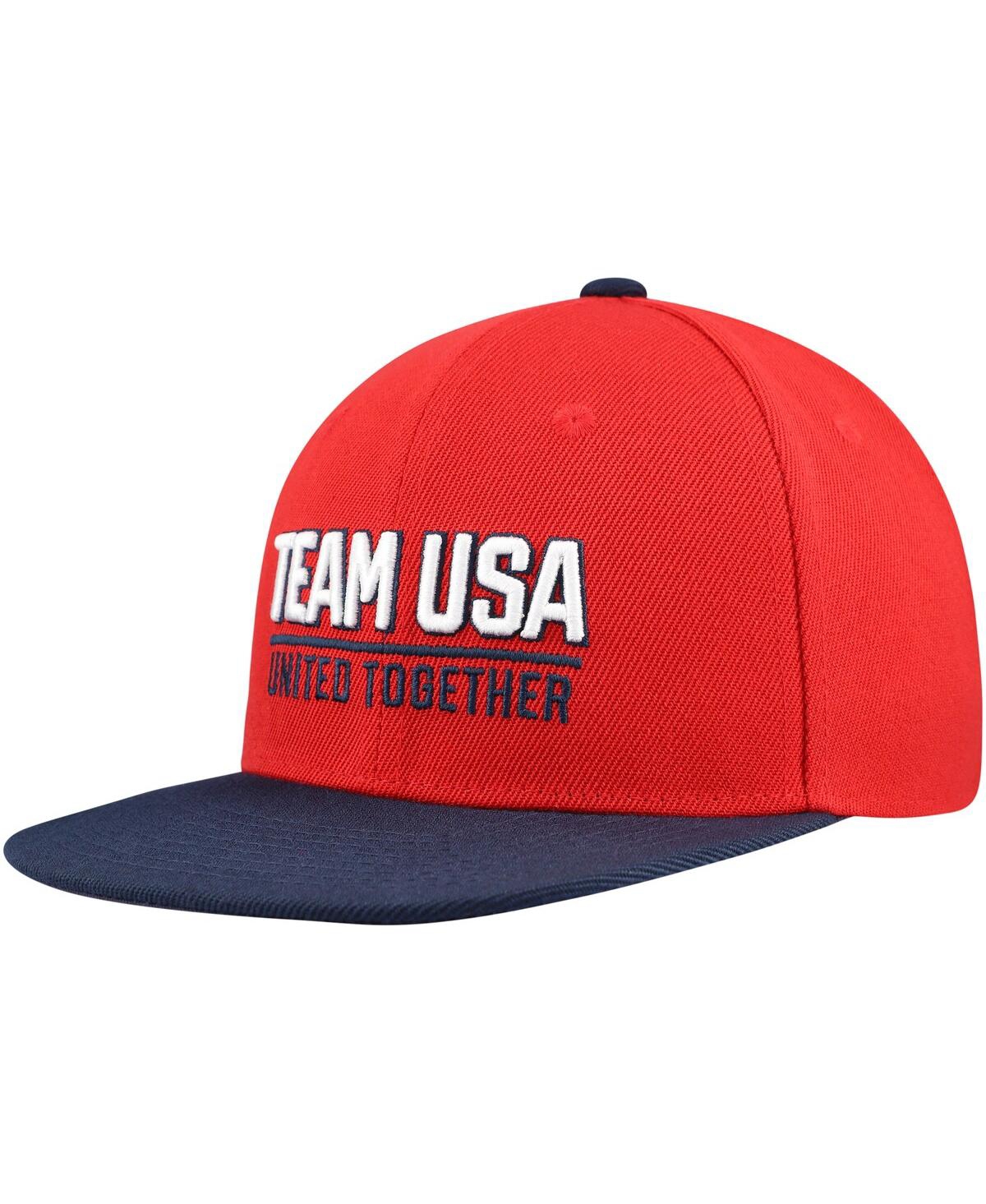 Outerstuff Big Boys And Girls Red Team Usa United Flatbrim Snapback Hat In Red