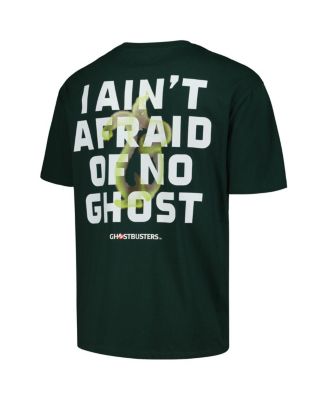 Men's and Women's Green Ghostbusters Scared of No Ghosts Dropped Shoulder T-Shirt