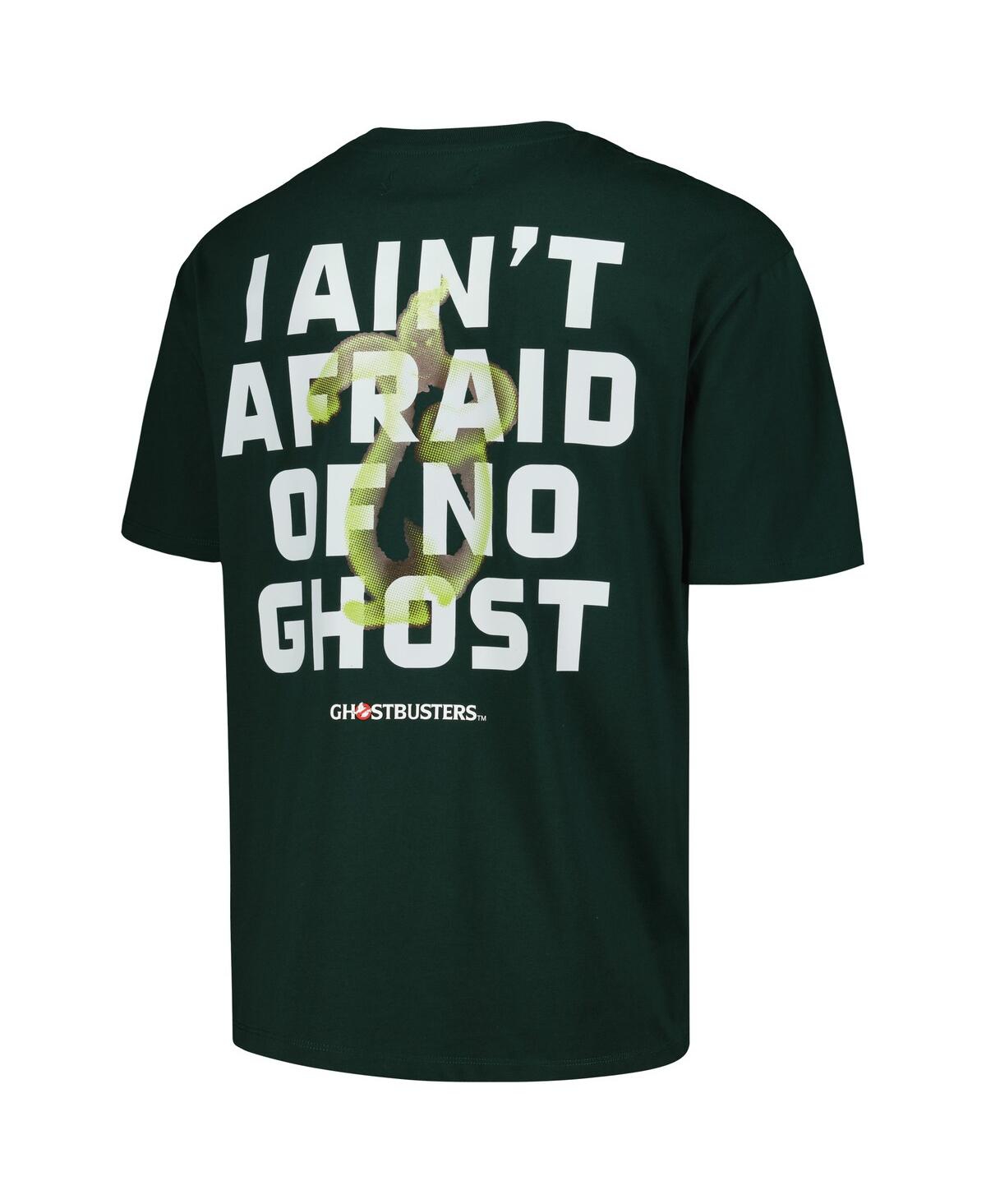 FREEZE MAX MEN'S AND WOMEN'S GREEN GHOSTBUSTERS SCARED OF NO GHOSTS DROPPED SHOULDER T-SHIRT 