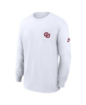 Men's White Oklahoma Sooners Legacy Max9 Pocket Long Sleeve T-Shirt