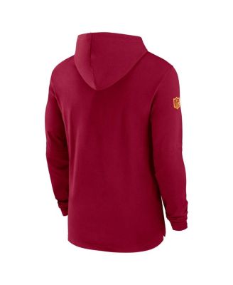 Men's Burgundy Washington Commanders Sideline Hoodie Performance Long Sleeve T-Shirt