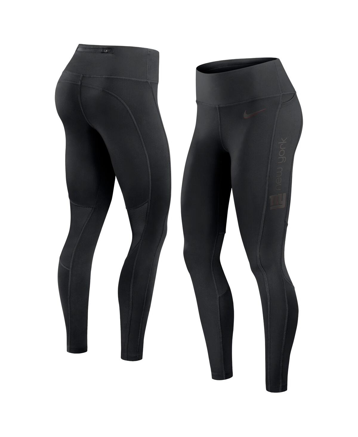 NIKE WOMEN'S BLACK NEW YORK GIANTS PERFORMANCE LEGGINGS 