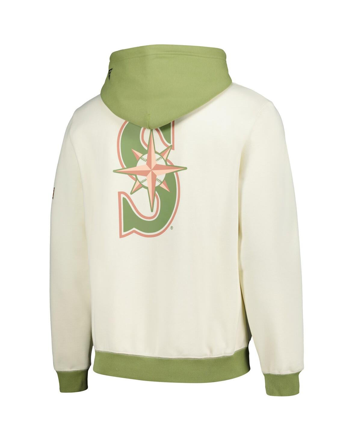 New Era Men's Cream/green Seattle Mariners Color Pop Pullover Hoodie In Cream,green