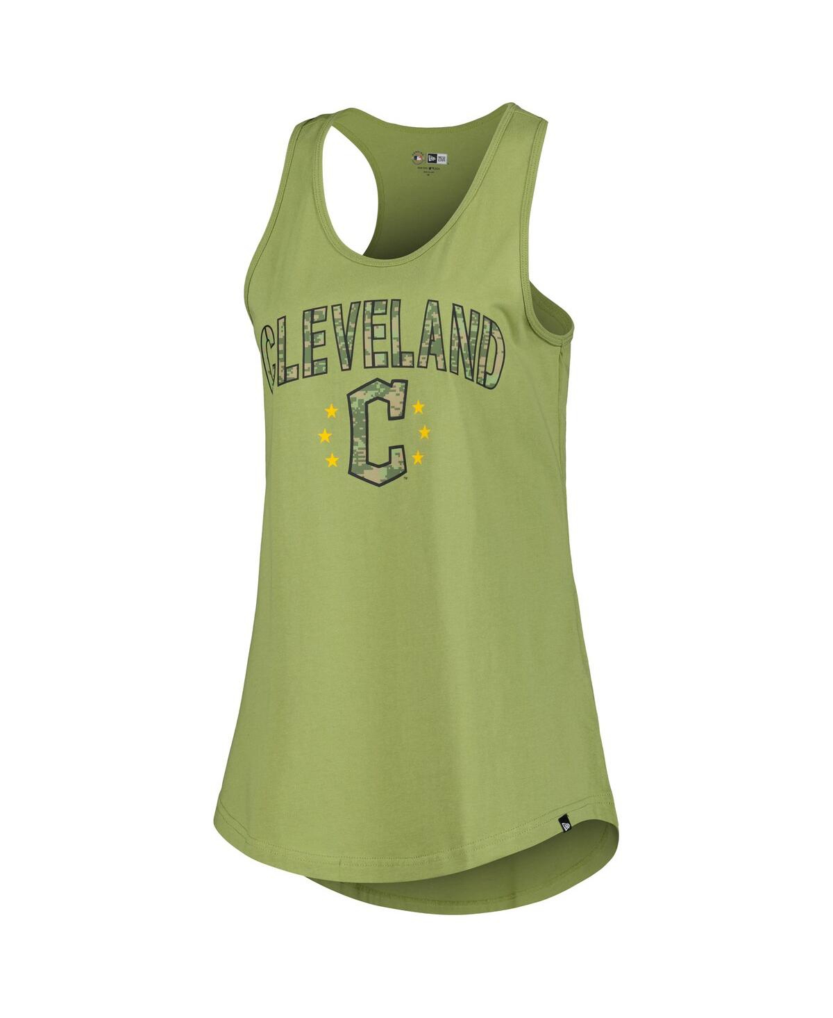 NEW ERA WOMEN'S OLIVE CLEVELAND GUARDIANS ARMED FORCES DAY TANK TOP 