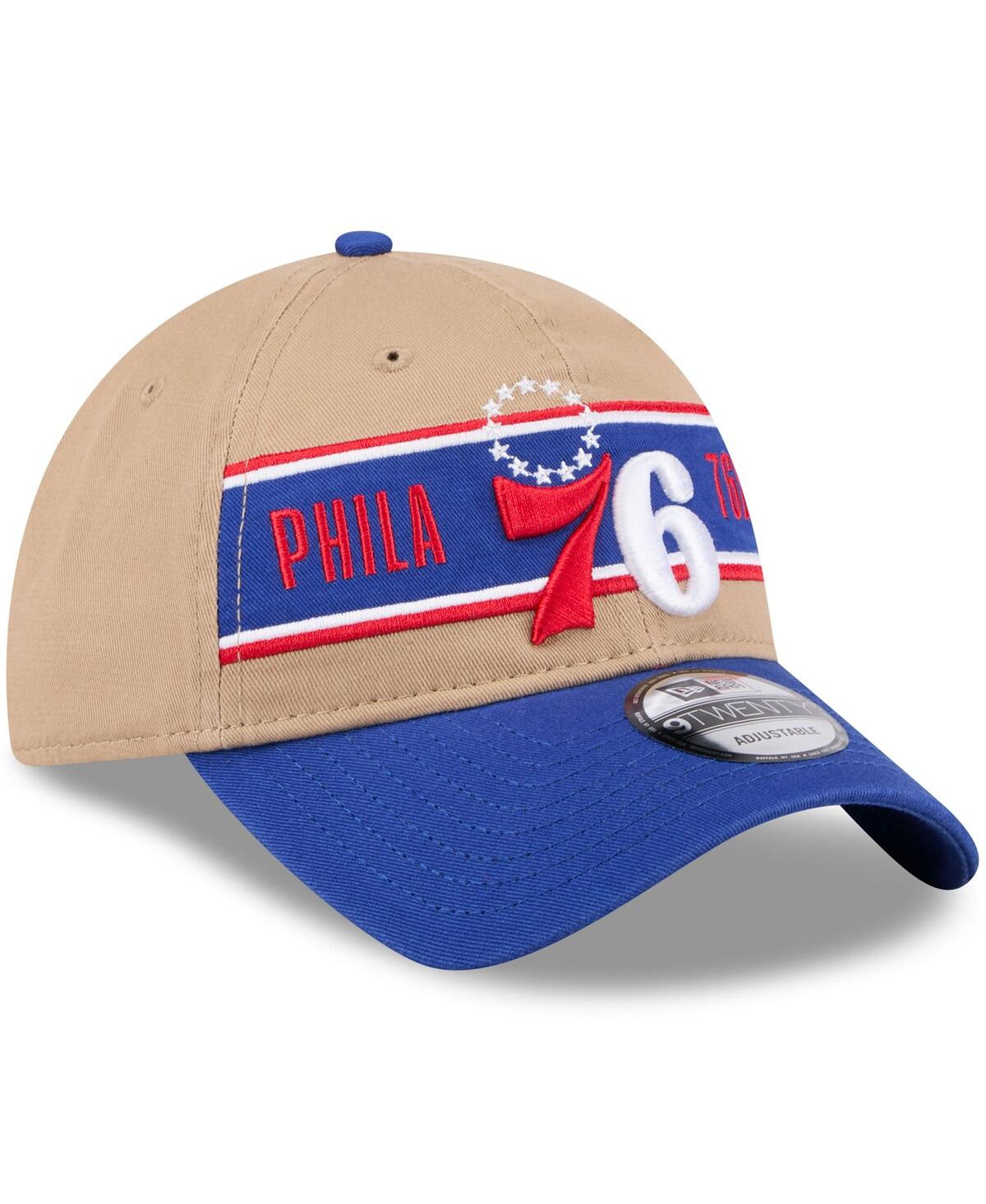 New Era Men's Tan/Royal Philadelphia 76ers 2024 Nba Draft 9TWENTY Adjustable Hat
