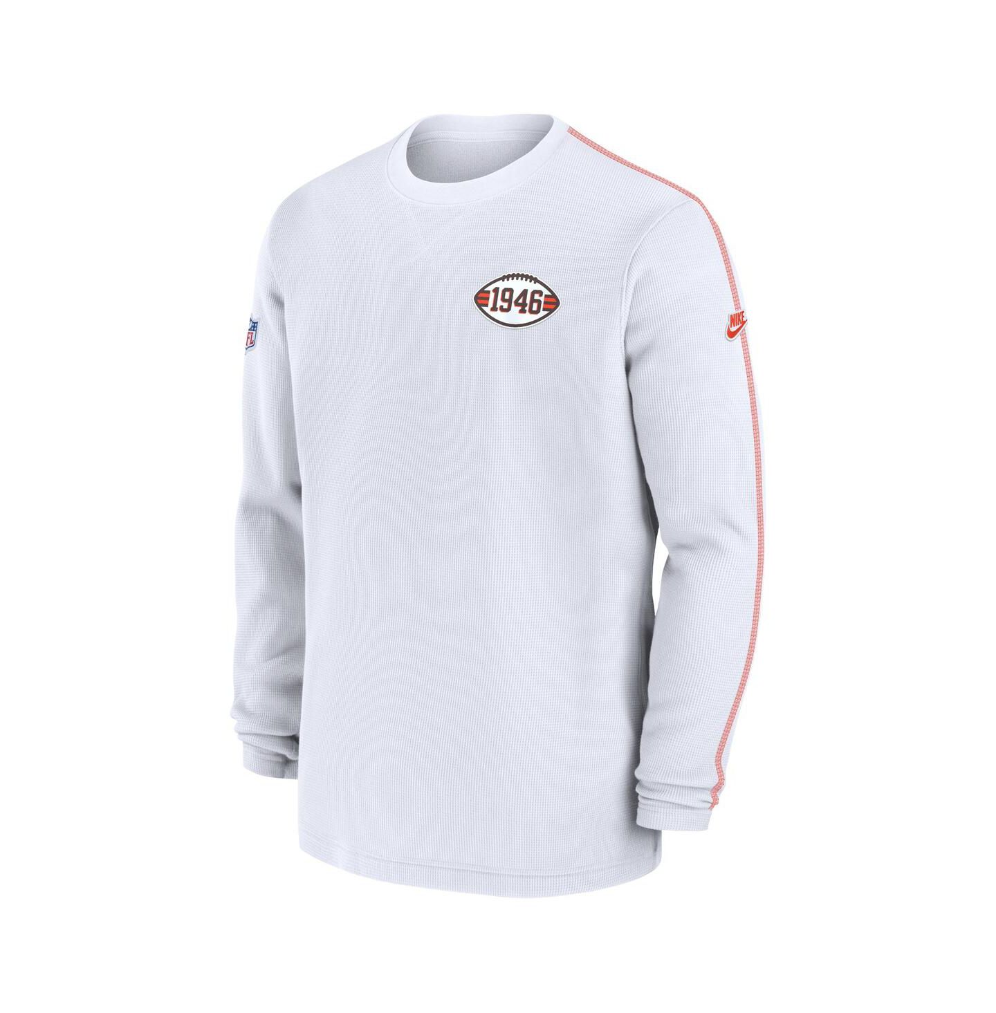 Мужская футболка Nike White Cleveland Browns Alternate Logo Coach Long Sleeve — фото 2