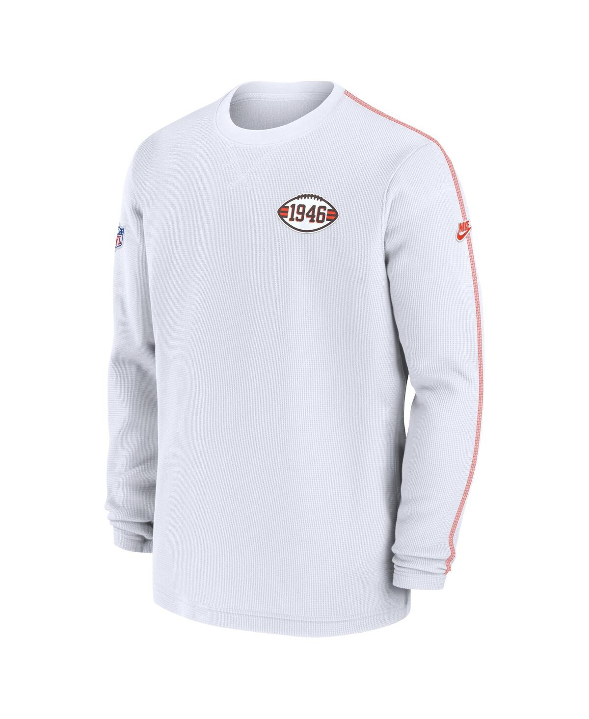 NIKE MEN'S WHITE CLEVELAND BROWNS ALTERNATE LOGO COACH LONG SLEEVE T-SHIRT