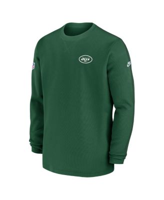 Men's Green New York Jets Alternate Logo Coach Long Sleeve Top
