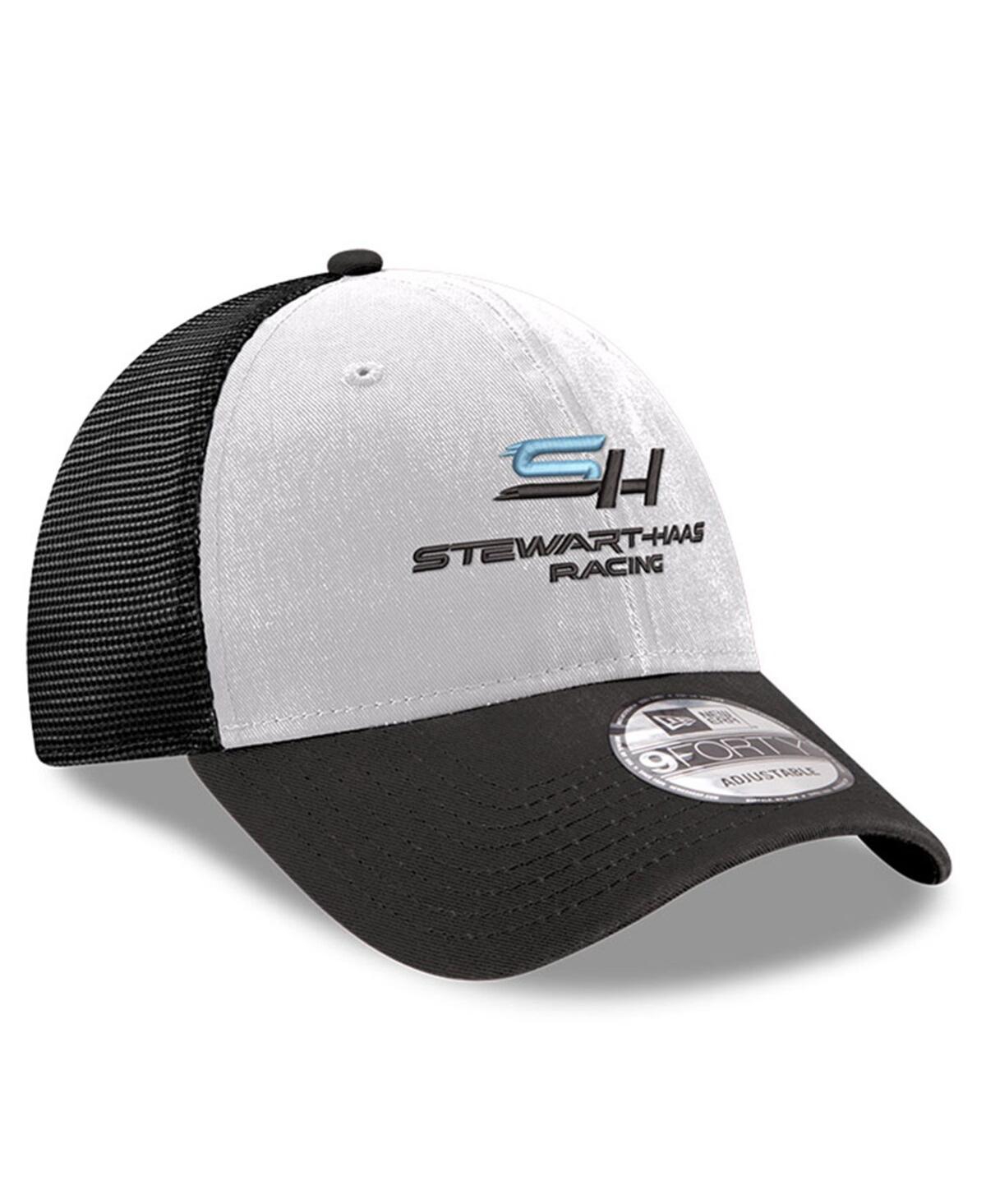 New Era Men'sStewart-Haas Racing 9FORTY A-Frame Foam Trucker Adjustable Hat - Black, White