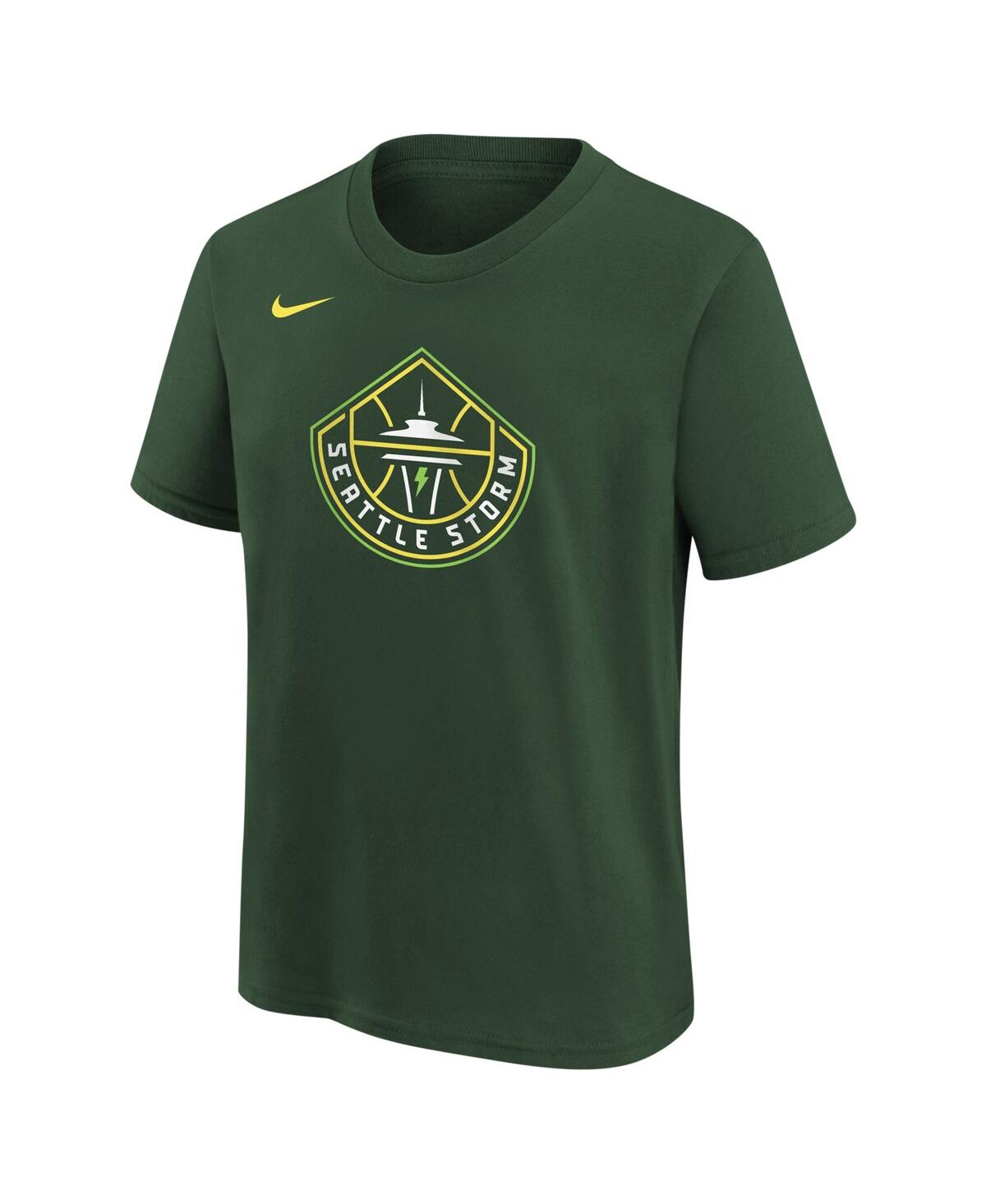 Nike Big Boys And Girls Hunter Green Seattle Storm Essential Logo T-shirt In Hunter Green