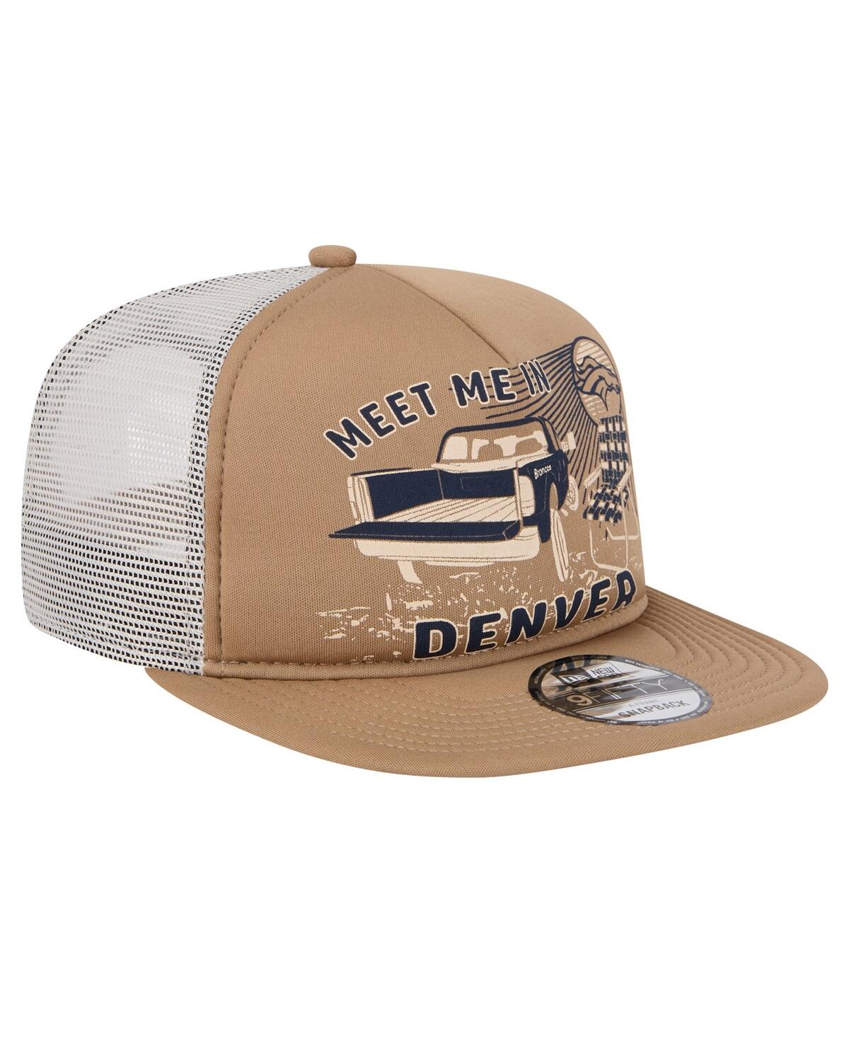 New Era Men's Tan Denver Broncos Meet Me 9fifty Snapback Hat In Tan