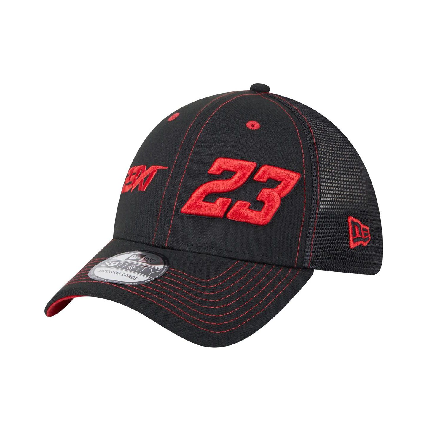 Мужская кепка New Era Black Bubba Wallace Driver 39THIRTY Trucker Fitted Hat — фото 1