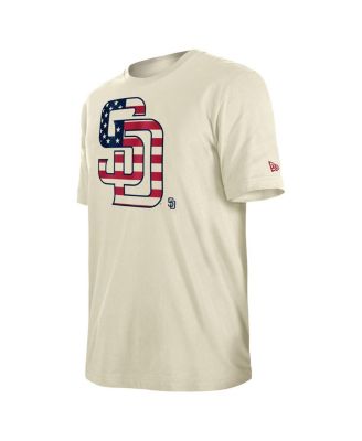 Men's Cream San Diego Padres 4th of July Flag Fill T-Shirt