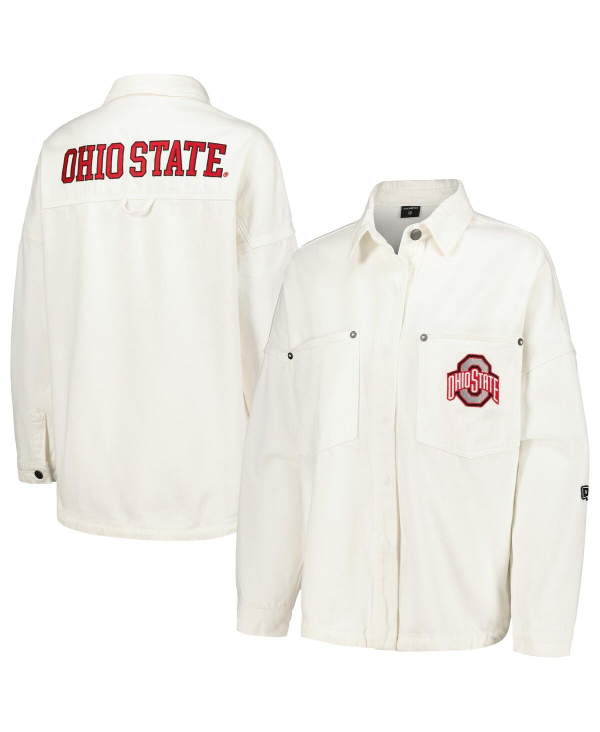 Women's White Ohio State Buckeyes Multi-Hit Hometown Full-Snap Jacket - White