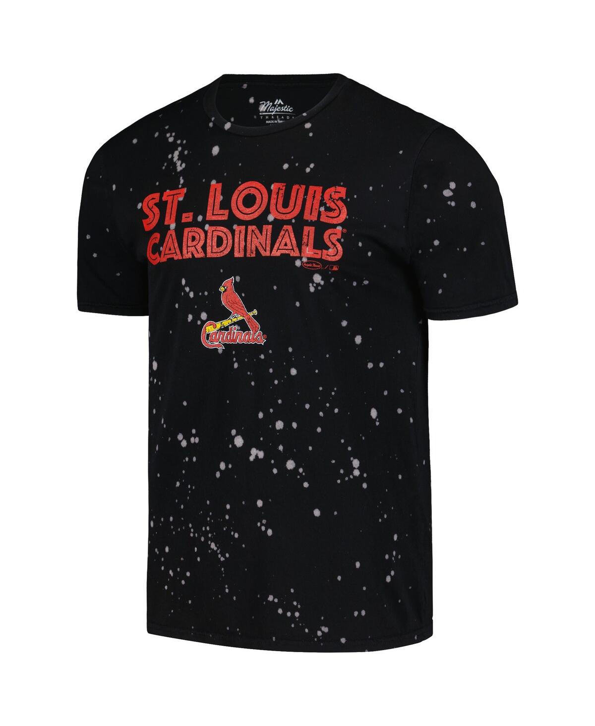 Majestic Men'sWhite St. Louis Cardinals Splatter T-Shirt - Black, White