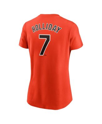 Women's Jackson Holliday Orange Baltimore Orioles Fuse Name Number T-Shirt
