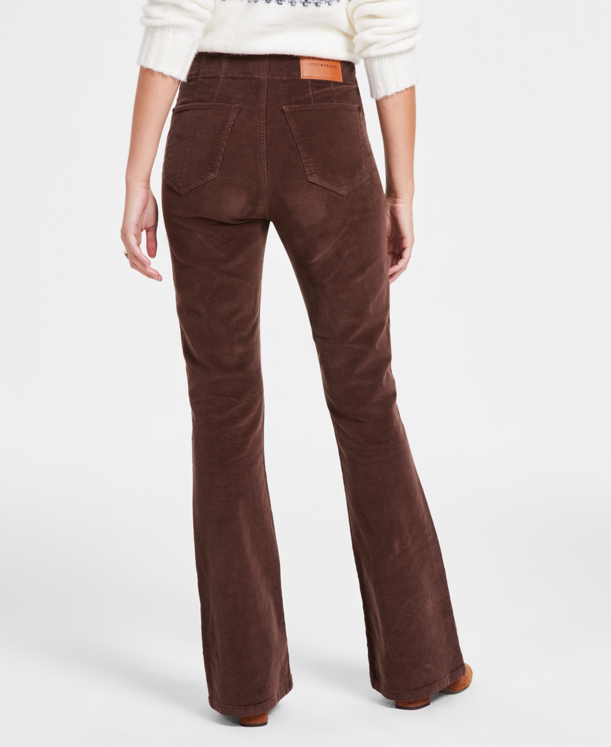 Lucky Brand Stevie Seamed High Waist Corduroy Flare Pants In Stepstone