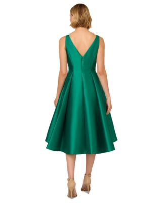 Women's Boat-Neck Fit & Flare Midi Dress